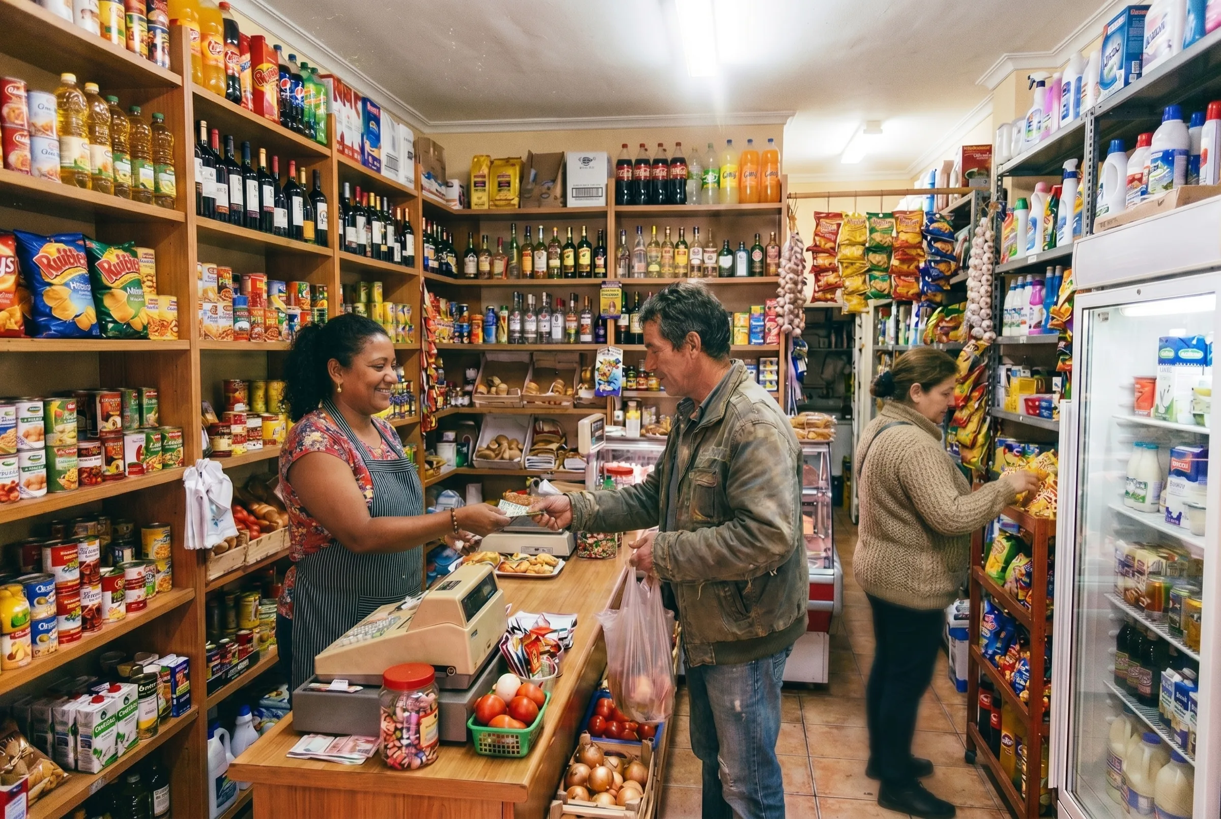 Tendero en su tienda